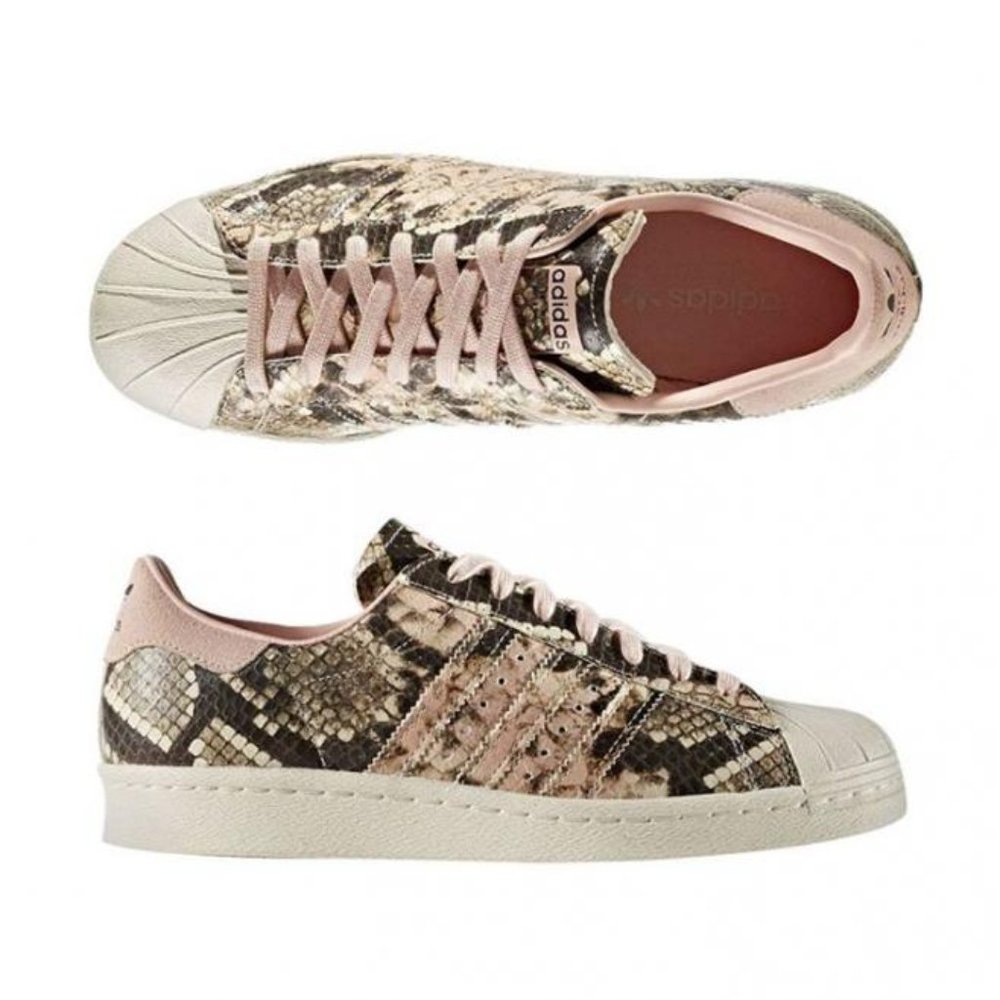 adidas Women's Snakeskin Sneakers - Cream and Pink